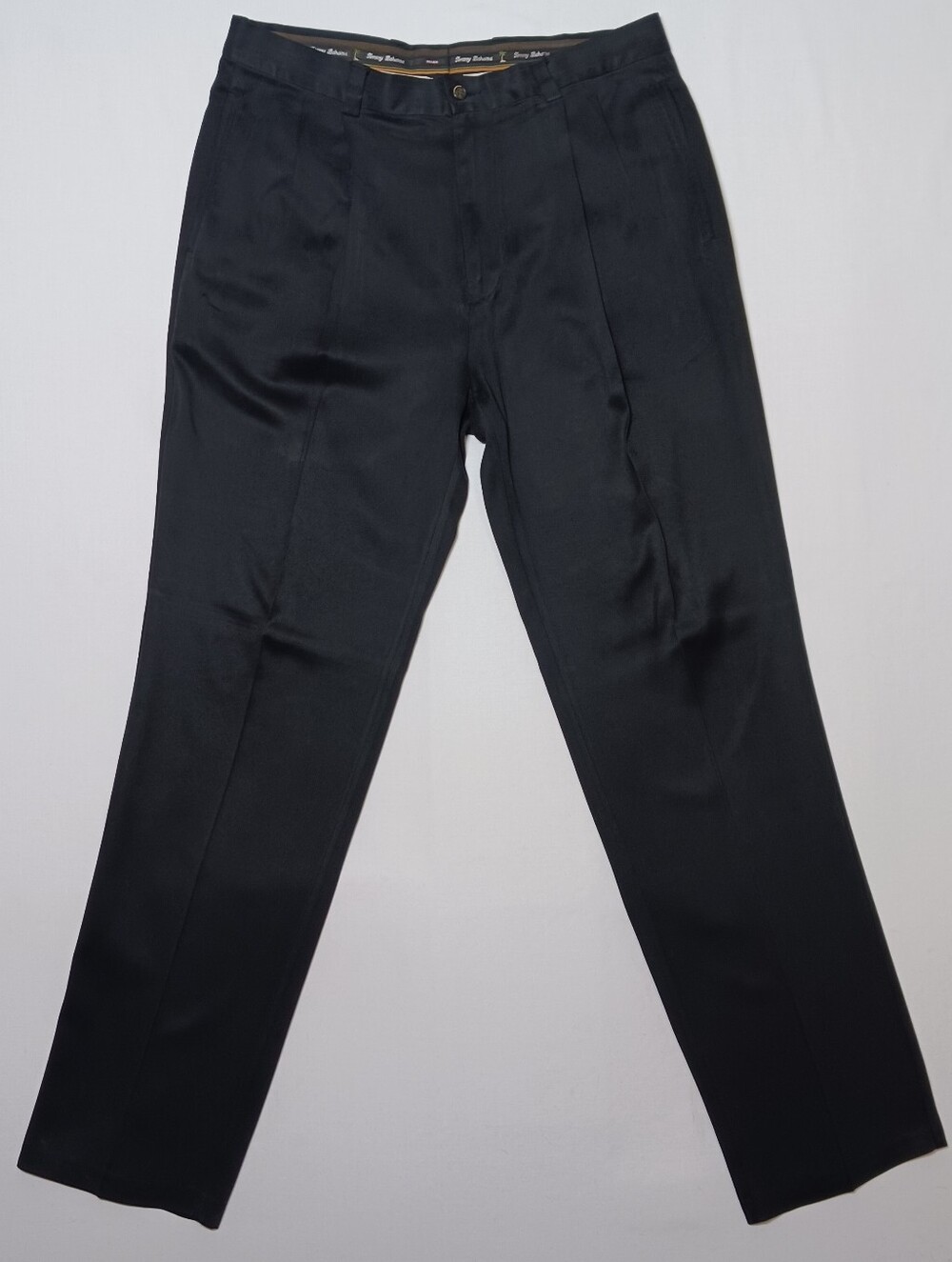 Tommy Bahama Relax Mens Silk Pleated Trousers 36X34 Black